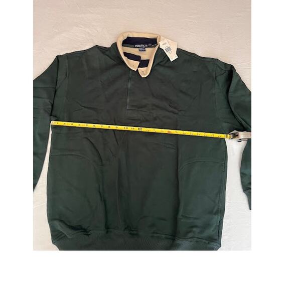 Vintage New 90s Nautica Sweatshirt Dark Green Quarter Zip - Picture 5 of 8